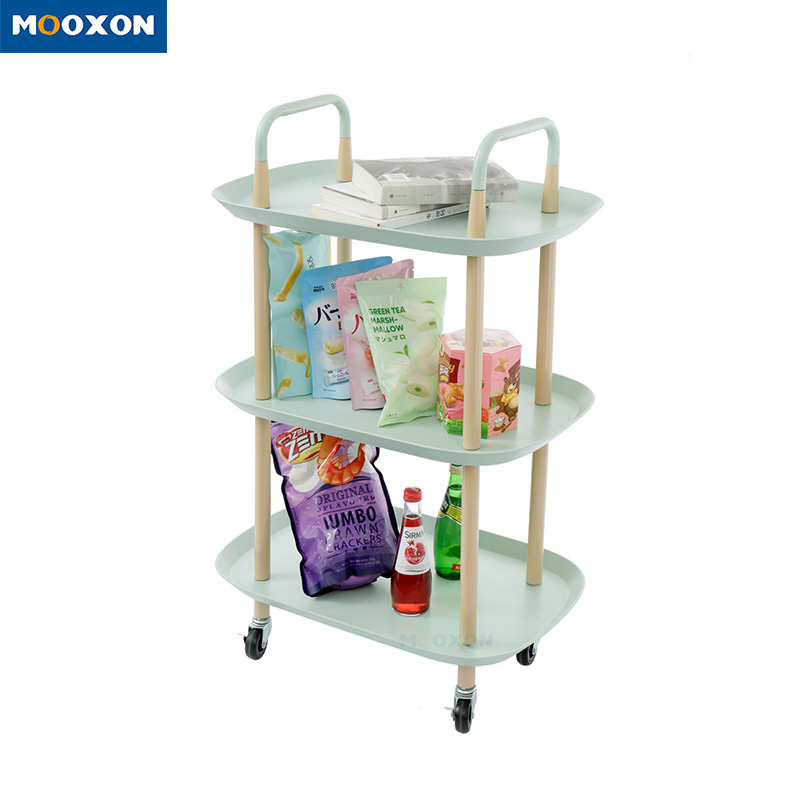 3-Tier Metal Rolling Utility Cart Heavy Duty Mobile Storage in Hand Cart Trolley