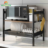  Nordic Popular Multifunction Iron 2-tier Spice Rack Microwave Oven Rack 