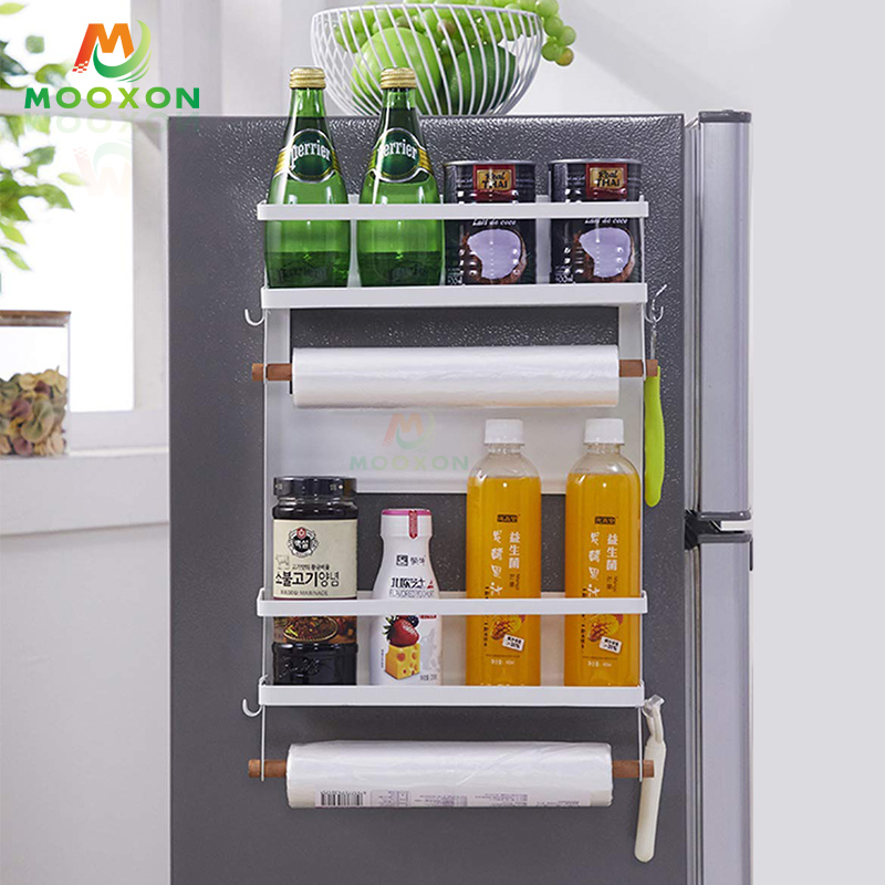 Kitchen Refrigeration Shelves Can Holder Washing Machine Side Storage Fridge Rack