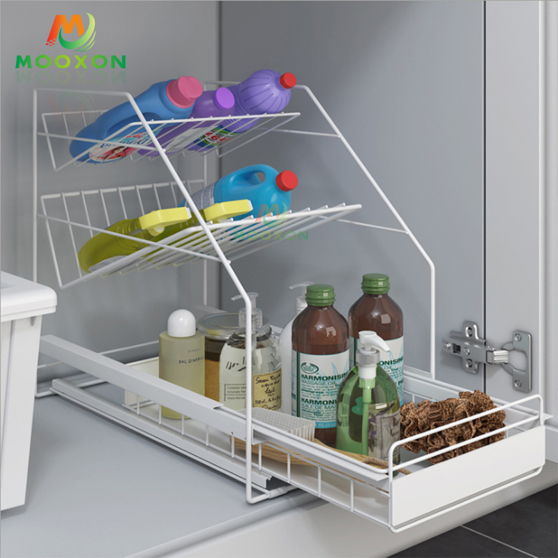 Home Organizer Storage Basket Drawer Stretch Cabinet Expandable Under The Sink Rack 