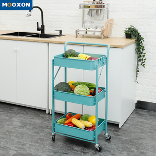 Indoor Home Kitchen Multifunction Rolling Utility Cart Storage Shelf