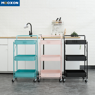 3-tier Home Kitchen Rack Organizer Furniture Mesh Storage Trolley 