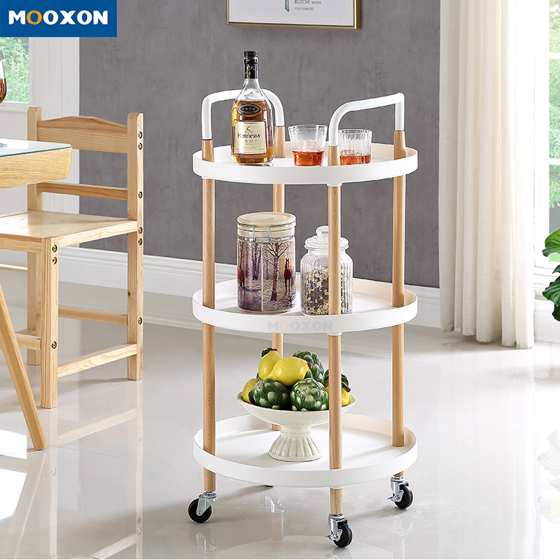 3 Tiers Bathroom Stand Trolley Rolling Storage Rack With Wheels 