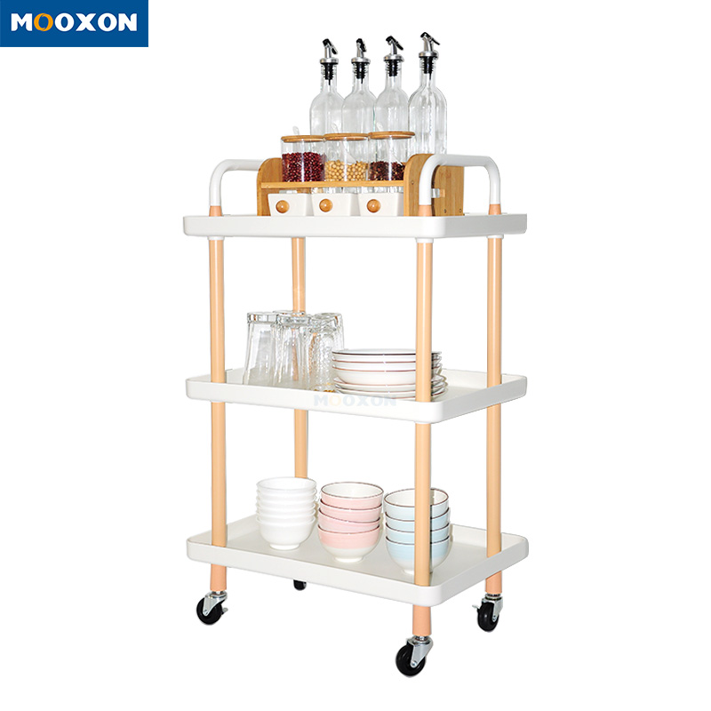 Metal 3 Tier Rolling Storage Rack Home Kitchen Service Trolley Carts 