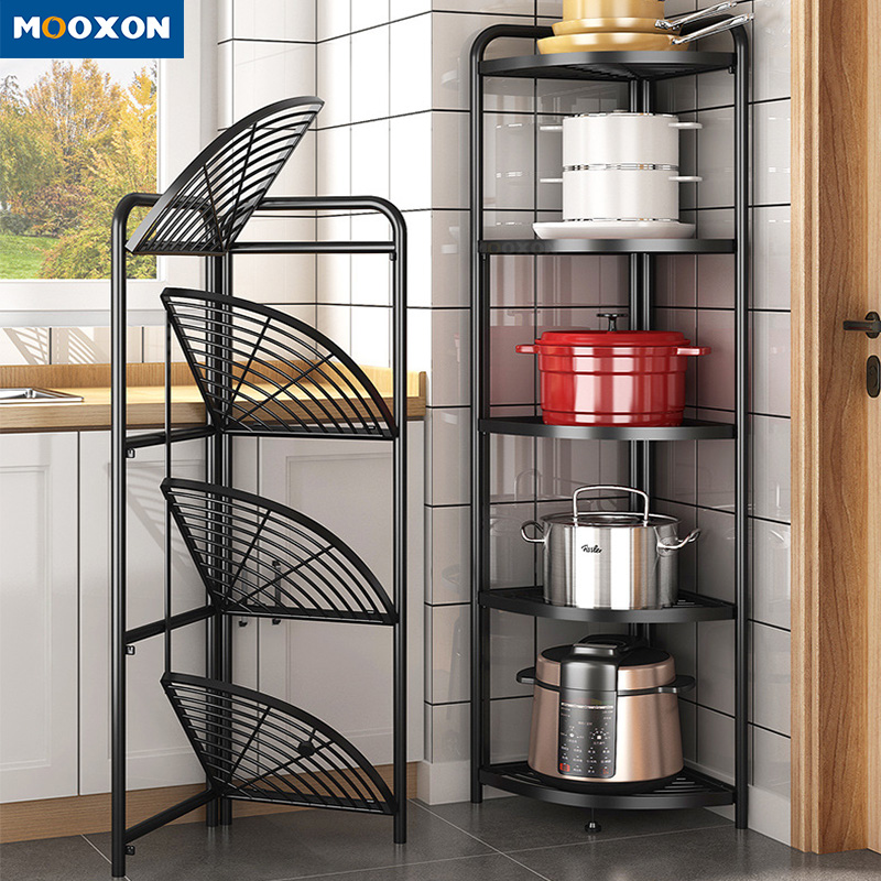 Collapsible Pot Rack Storage Organizer Cookware Stand Kitchen Shelf Floor Metal Rack
