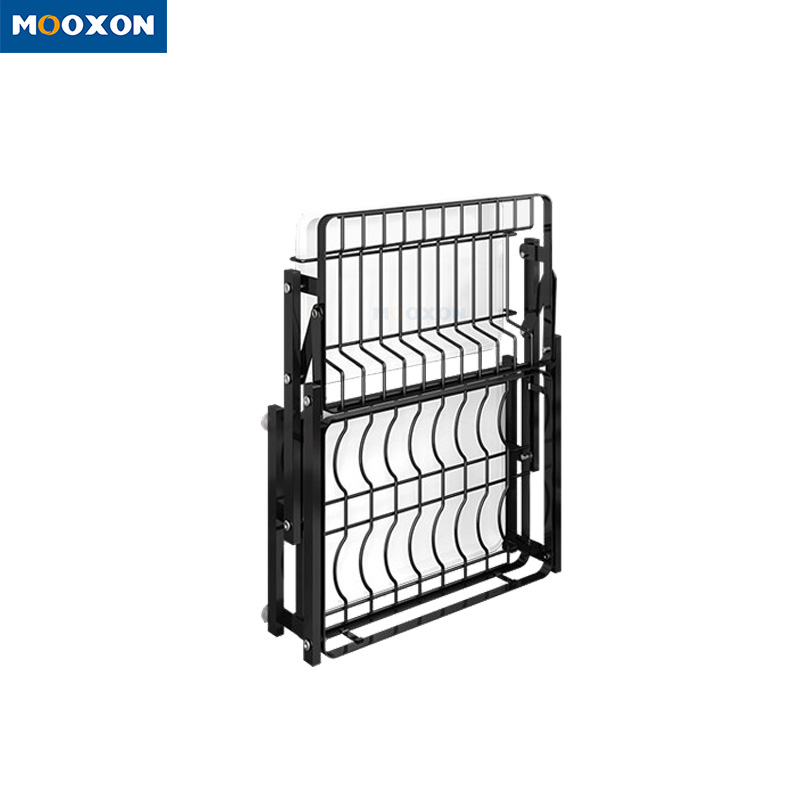 Home Kitchen Storage Shelf Foldable Stainless Steel Dish Rack 
