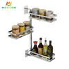 3 Tiers Adjustable Kitchen Storage Shelf Stainless Steel Rotating Spice Rack 