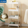 Carbon Steel Multifunction 4 Tier Bathroom Storage Shelves Trolley Cart 