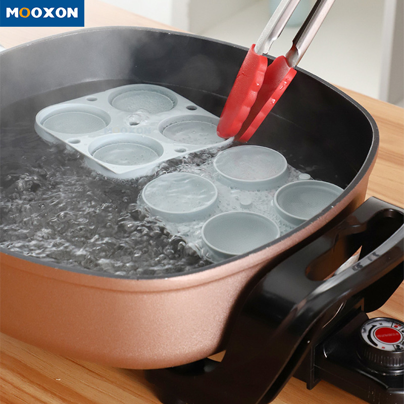 Reusable Summer Bar Round Shape Silicone Ices Cube Tray 4-hole Ice Hockey Mold 