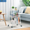 3 Tiers White Kitchen Rolling Cart Office Cabinet Storage Trolley 