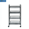 5 Tier Metal Mesh Rolling Storage Cart Utility Trolley Bathroom Organizer Rack