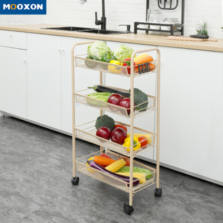 Home Movable Rolling Mesh Tool Cart Office Hand Storage Shelf 