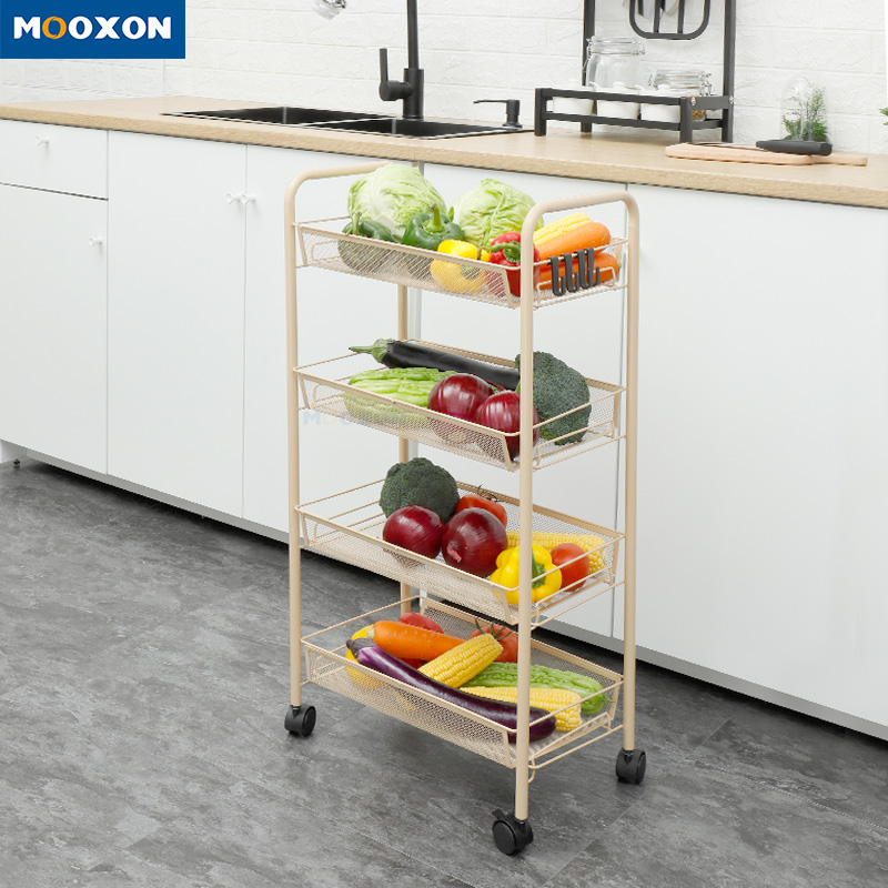 3 Tier Bedroom Rolling Cart Organizer Shelf Movable In Hand Trolley 