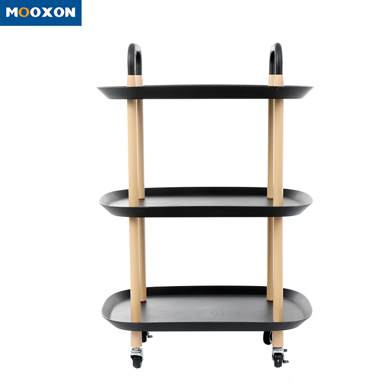 3-Tier Metal Rolling Utility Cart Heavy Duty Mobile Storage in Hand Cart Trolley