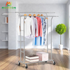 Metal Adjustable Display Case Clothes Display Shelf Hanging Clothes Rack 
