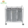 3 Bag Laundry Hamper Sorter Rolling Heavy Duty Casters Pantry Organizer Trolley Cart 