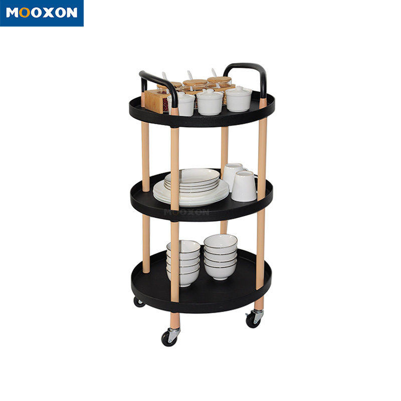 3 Tiers Modern Mobile Utility Rolling Cart Service Storage Shelf