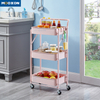  3 Tier Bathroom Stand FoldableTrolley Rolling Storage Organizer Rack 