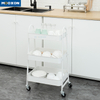 Kitchen 3 Tier Multifunctional Metal Vegetable Storage Rolling Mesh Trolley Holder