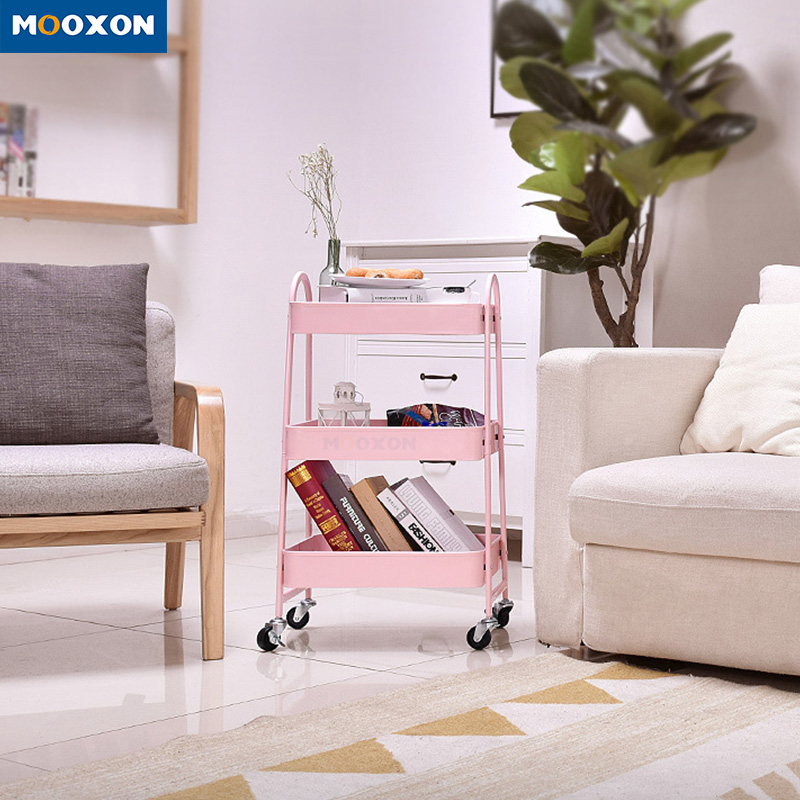 Kitchen Organizer 3 Tiers Salon Trolley Rolling Storage Furniture Serving Cart 