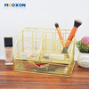 Free-installation Rose Gold Desktop Wire Pencil Wire Basket Locker Metal Mesh Holder Rack
