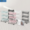 Portable Household Tolleys Shopping Carts 3 Tiers Metal Storage Cart