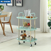 3 Tiers Metal Mobile Serving Cart Kitchen Organizer Storage Trolley Rack