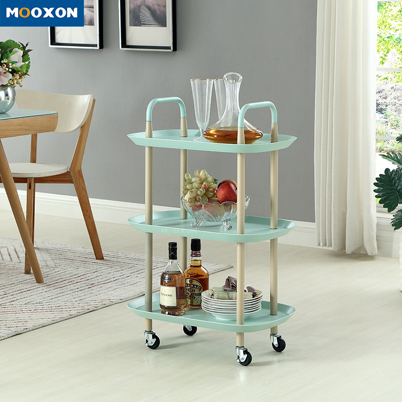 Metal Restaurant Service Carts Nordic Rolling Storage Trolley Kitchen