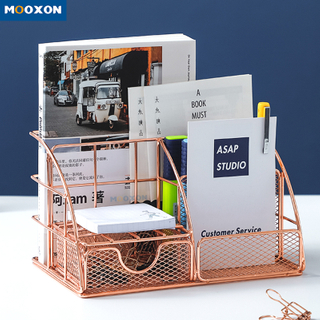 Multifunction Large Desktop Stationery Pen Holder Desktop Organizer Storage Metal Basket