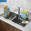 Stainless Pull-out Storage Sink Rack Drainage Basket Sponge Soap Holder Drain Racks 