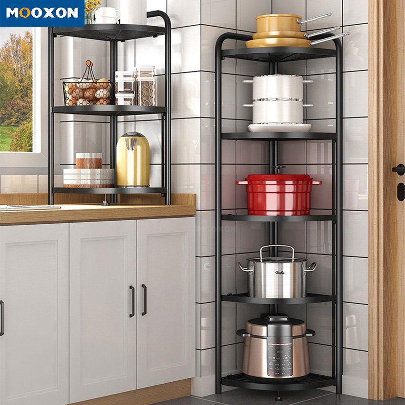 Collapsible Pot Rack Storage Organizer Cookware Stand Kitchen Shelf Floor Metal Rack