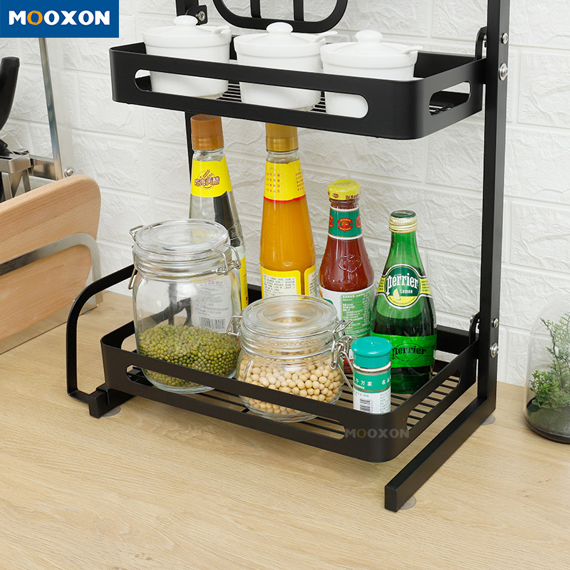Home Furniture Standing Kitchen Spice Storage Basket Jars Rack Holder