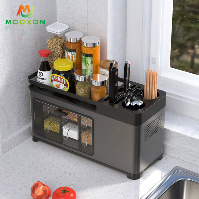 New Design Kitchen Countertop Multi-Function Seasoning Storage Box Spices Racks 