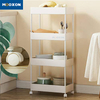 Carbon Steel Multifunction 4 Tier Bathroom Storage Shelves Trolley Cart 