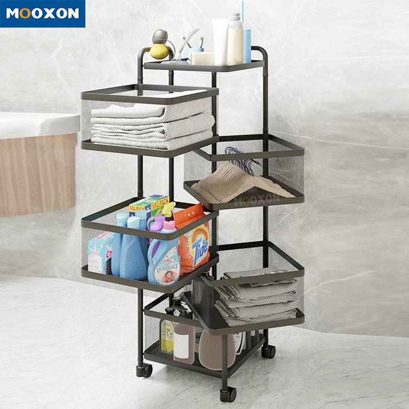 Multifunction Rust-proof Rotatable Storage Basket Organizer Fruit Bowl Bread Vegetable Holder Basket 