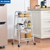 3 Tiers White Kitchen Rolling Cart Office Cabinet Storage Trolley 