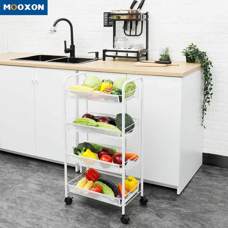 3 Tier Bedroom Rolling Cart Organizer Shelf Movable In Hand Trolley 