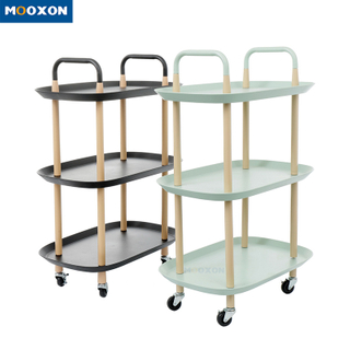 Nordic Home Service Trolley Shelf Storage Rack Kitchen Rolling Organizer Cart