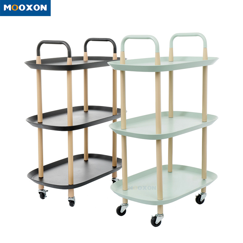 Nordic Home Service Trolley Shelf Storage Rack Kitchen Rolling Organizer Cart