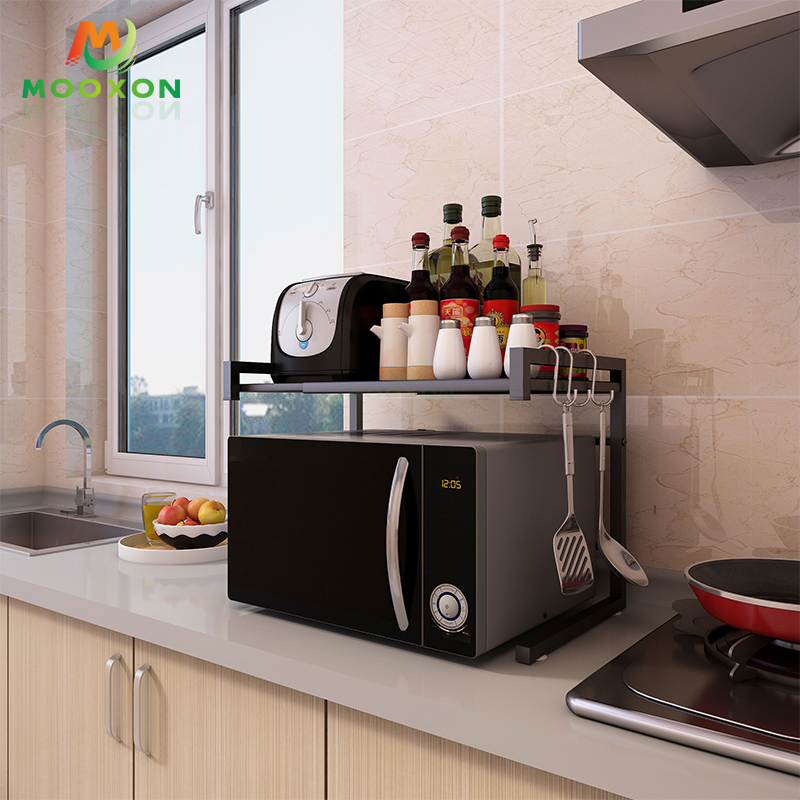 Adjustable Storage Holders Kitchen Organizer Shelf Microwave Oven Stand 