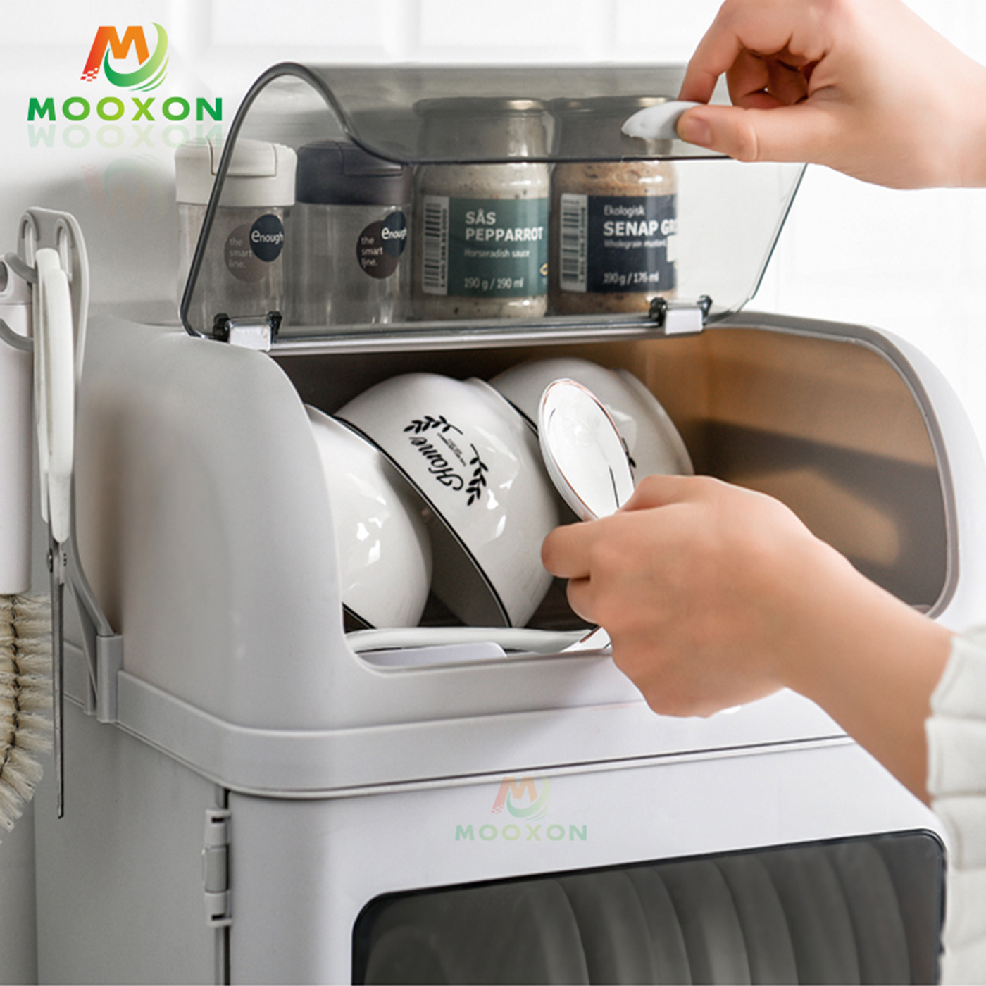 Home Kitchen Storage Stand Box Organizer Plate Dishware Drainer Plastic Dish Drying Rack