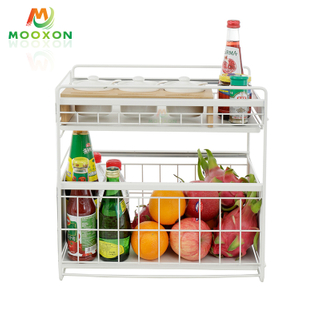 Expandable Metal Towel Storage Stand Under Sink Organizer Rack For Bathroom