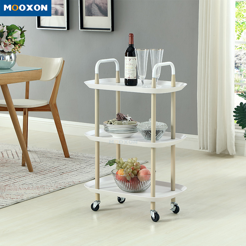3 Tiers Rolling Metal Spa Beauty Utility Rolling Serving Trolley 