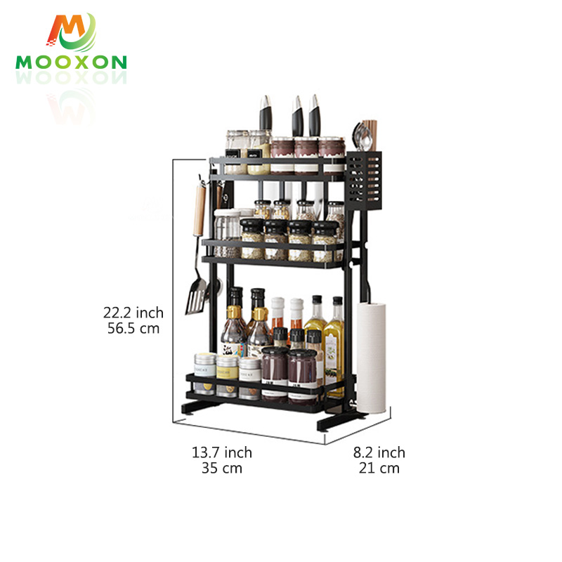 Fold Spice Holder Stainless Steel Kitchen Storage Rack Spice Rack