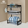 Display Stand Kitchen 2 Tiers Storage And Holders Drying Rack Dish Drainer 