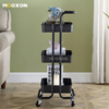 3 Tiers Movable Carbon Steel Home Kitchen Organizer Rolling Tool Storage Racking Trolley Cart