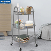 3 Tiers White Kitchen Rolling Cart Office Cabinet Storage Trolley 