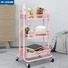 Portable Household Tolleys Shopping Carts 3 Tiers Metal Storage Cart