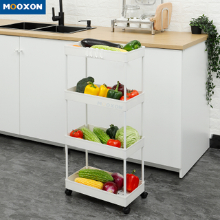 Mobile Multi-Functional Shelves Steel Kitchen Bathroom Home Storage Rack Shelf Trolley 