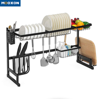 Foldable Plate Dryer Dish Drainer Adjustable Drying Retractable Dishes Rack